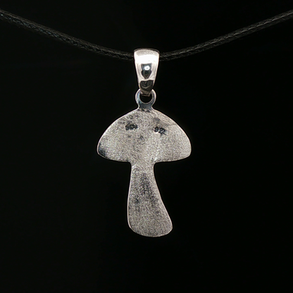 Textured Mushroom Pendant in .925 Sterling Silver - Le Dragon Argenté