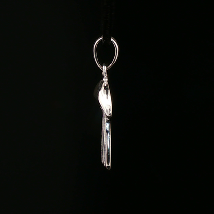 Textured Mushroom Pendant in .925 Sterling Silver - Le Dragon Argenté