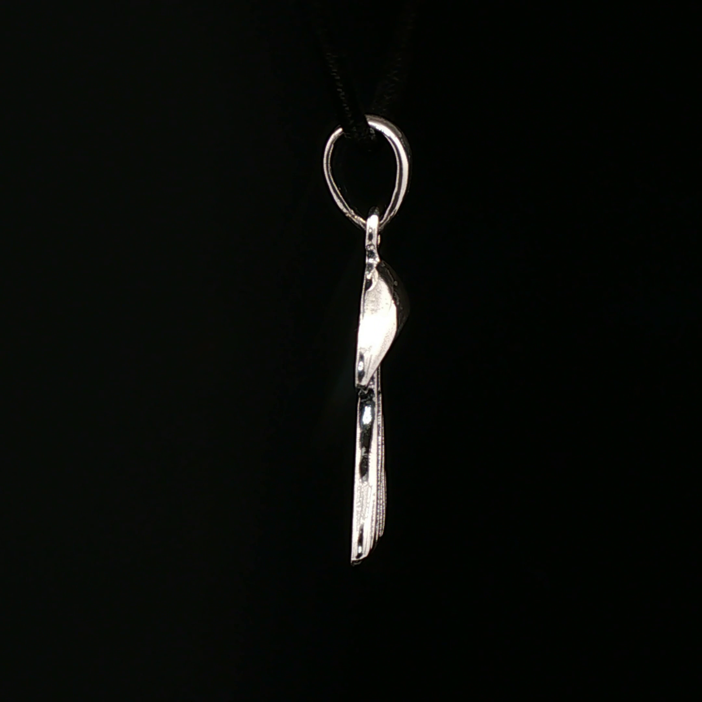 Textured Mushroom Pendant in .925 Sterling Silver - Le Dragon Argenté