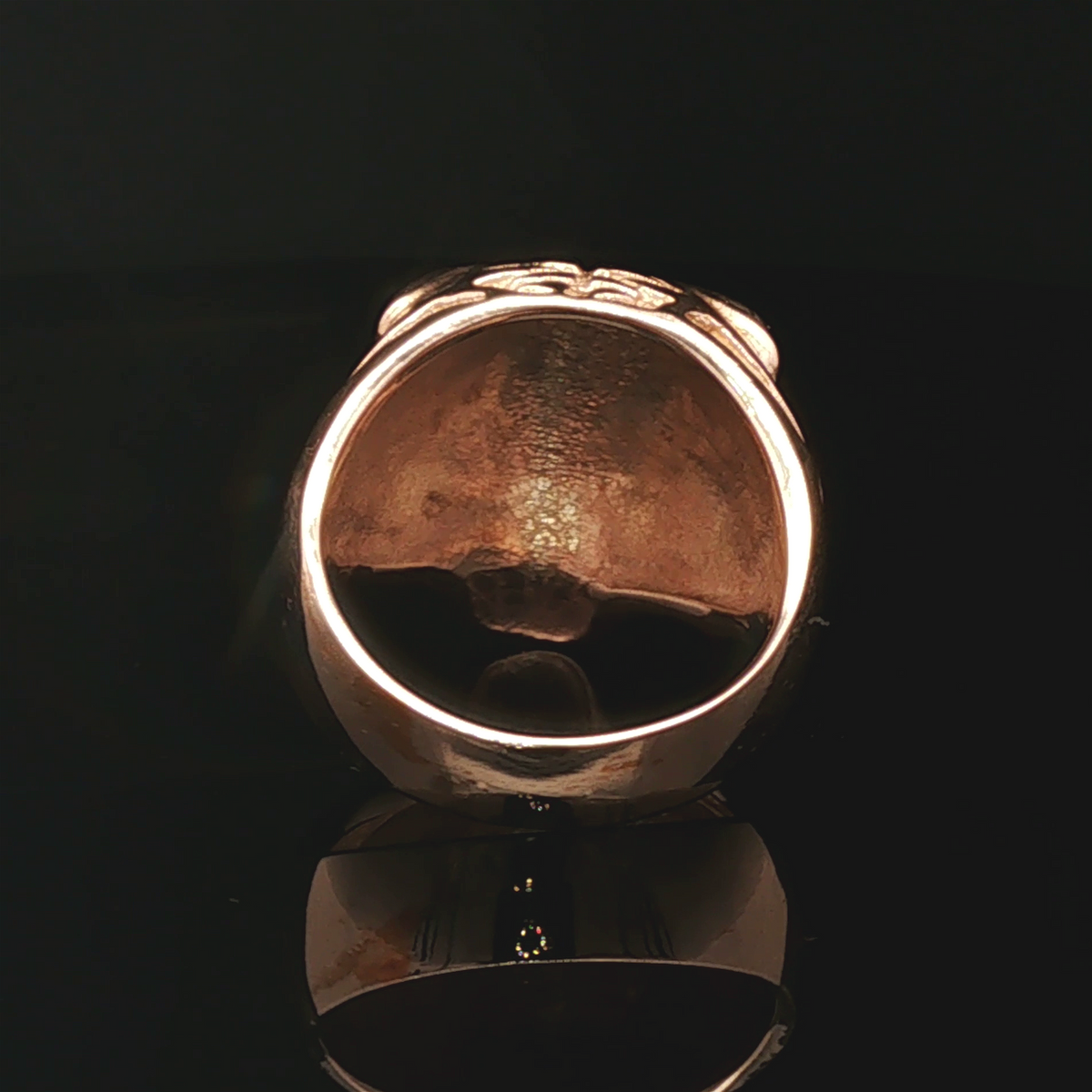 Tiger Head Signet Ring in Antique Bronze - Le Dragon Argenté