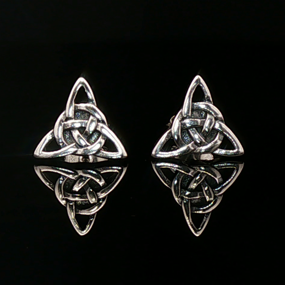 Triquetra Stud Earrings in Sterling Silver