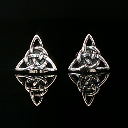 Triquetra Stud Earrings in Sterling Silver