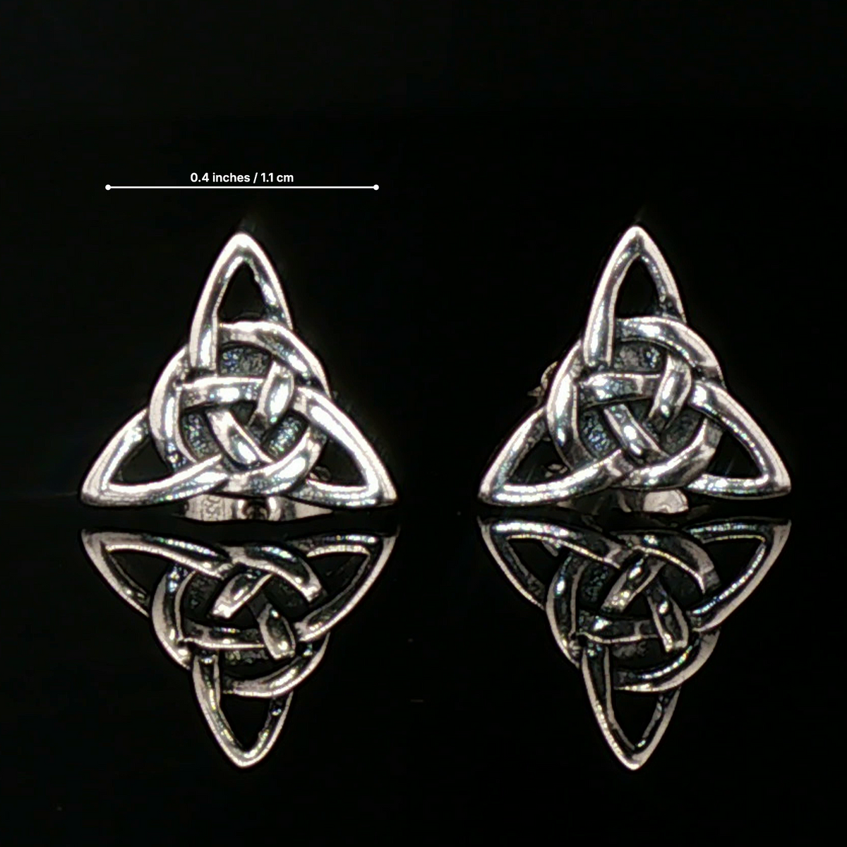 Triquetra Stud Earrings in Sterling Silver