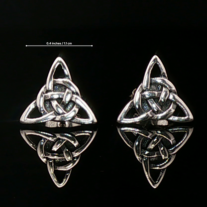 Triquetra Stud Earrings in Sterling Silver