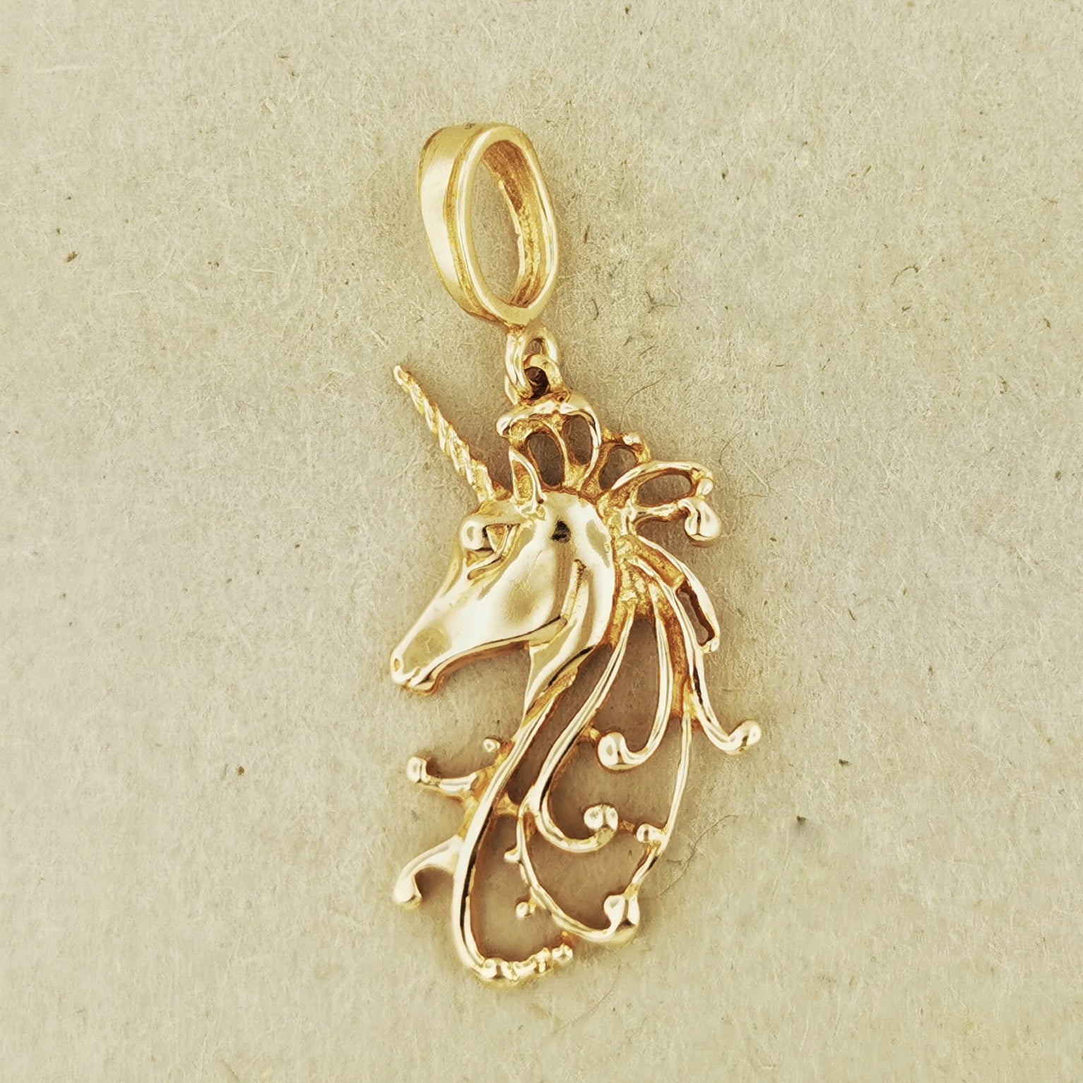 Unicorn Head Pendant in Bronze, Unicorn Jewellery, Unicorn Pendant Necklace, High Fantasy Unicorn Jewelry, Unicorn Gift for Her, Unicorn Charm, Unicorn Jewellery, Fantasy Jewelry, Fantasy Jewellery, Bronze Unicorn Pendant