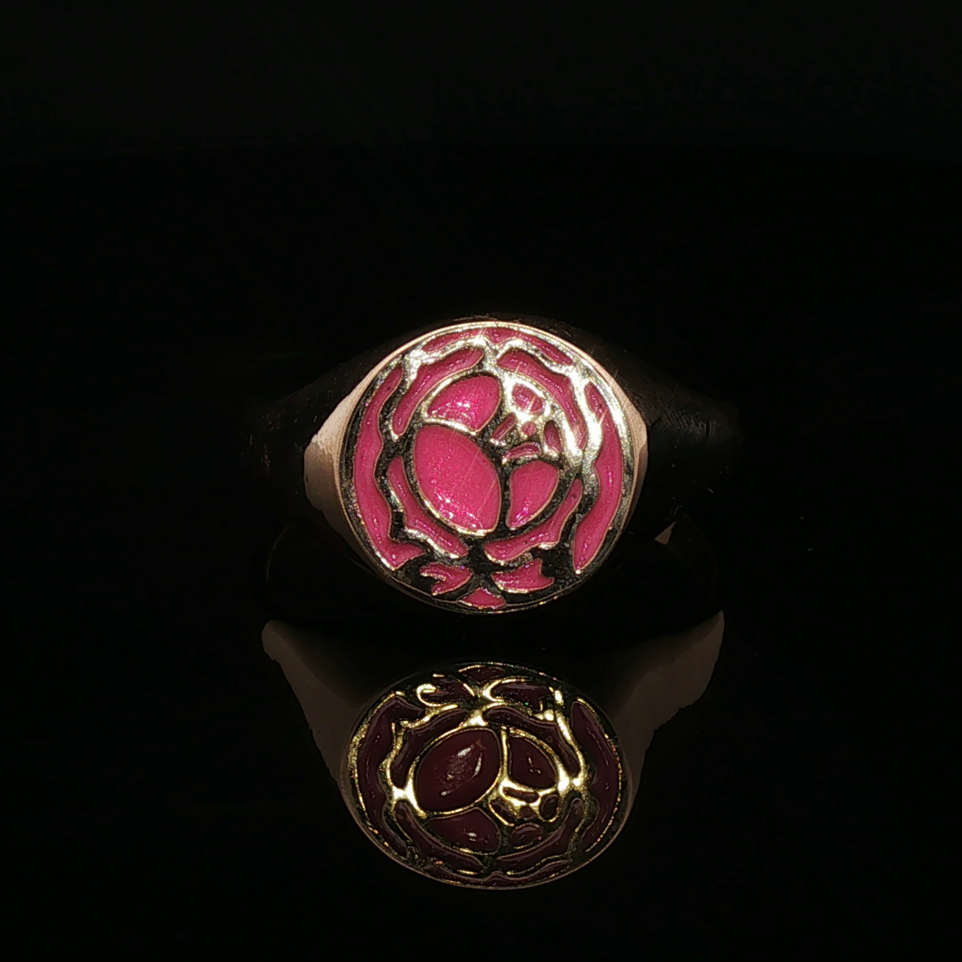Utena Rose Signet Ring in Antique Bronze - Le Dragon Argenté