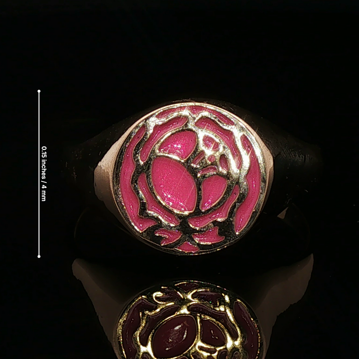Utena Rose Signet Ring in Antique Bronze - Le Dragon Argenté