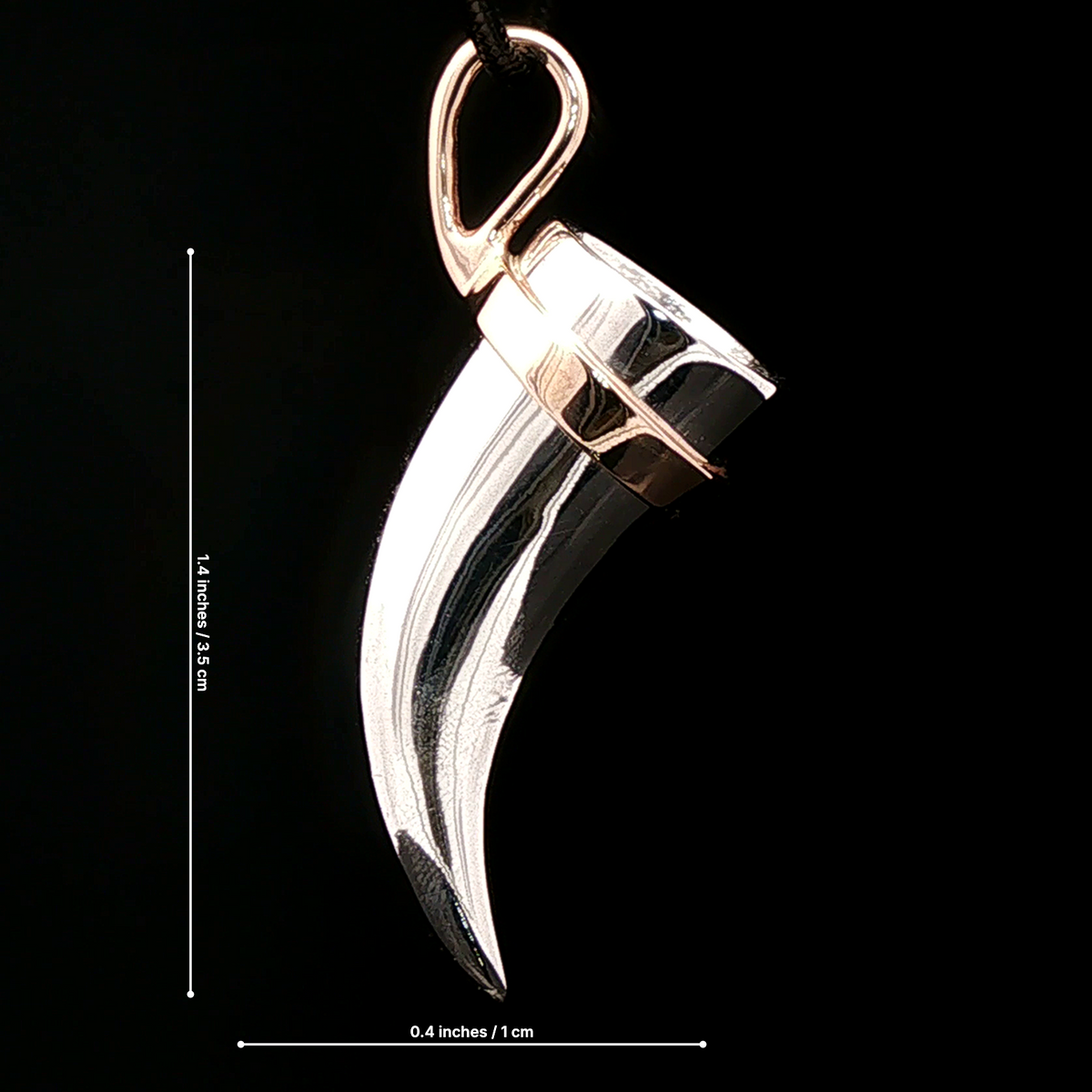 Viking Drinking Horn Pendant In Sterling Silver and Antique Bronze - Le Dragon Argenté