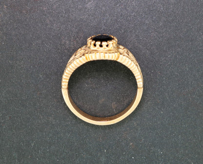 Vintage Style Filigree Birthstone Ring in Antique Bronze