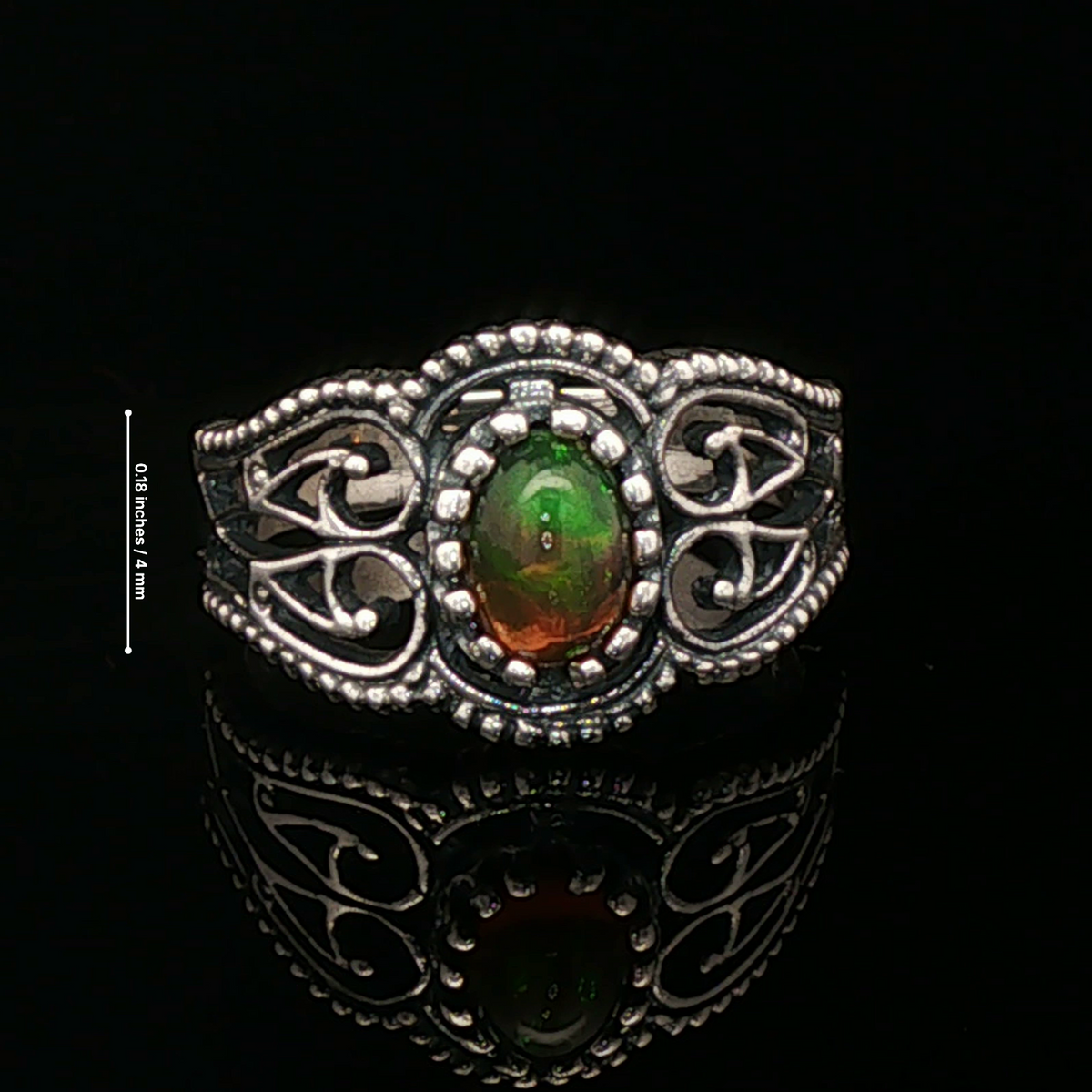 Vintage Style Filigree with Ethiopian Opal in Sterling Silver or Antique Bronze - Le Dragon Argenté