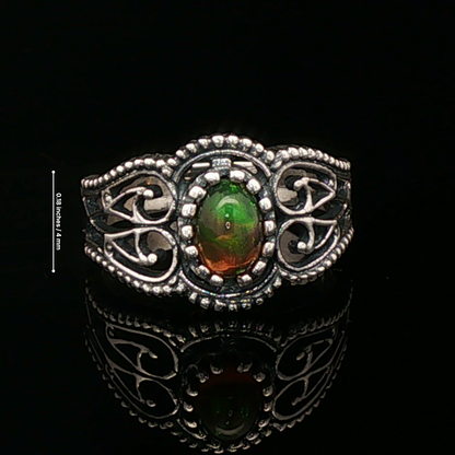 Vintage Style Filigree with Ethiopian Opal in Sterling Silver or Antique Bronze - Le Dragon Argenté