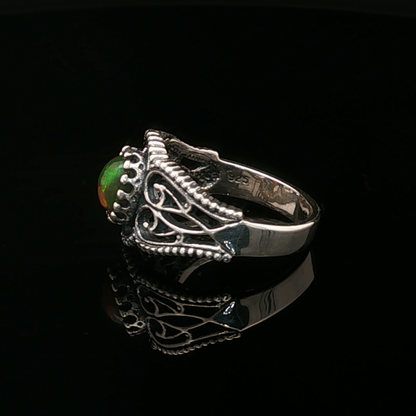 Vintage Style Filigree with Ethiopian Opal in Sterling Silver or Antique Bronze - Le Dragon Argenté