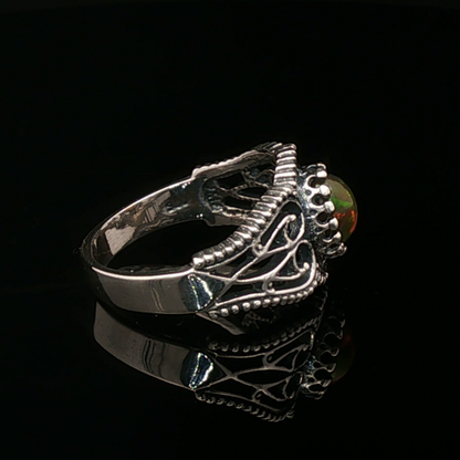 Vintage Style Filigree with Ethiopian Opal in Sterling Silver or Antique Bronze - Le Dragon Argenté