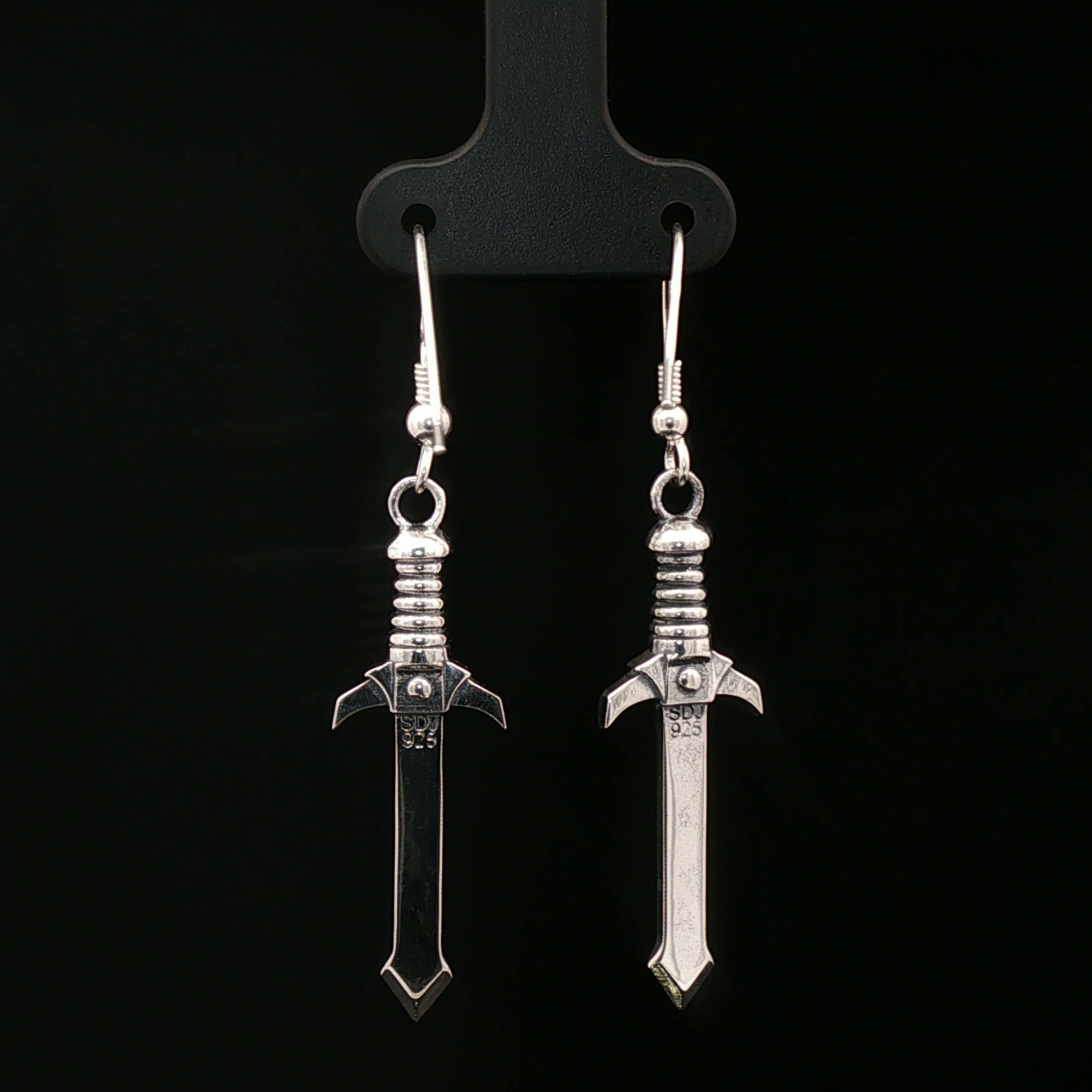Warrior Clan Dagger Earrings in Sterling Silver by Le Dragon Argenté