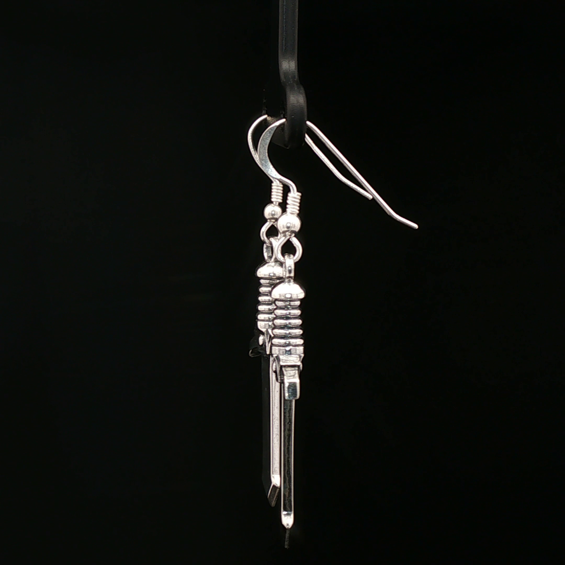 Warrior Clan Dagger Earrings in Sterling Silver by Le Dragon Argenté