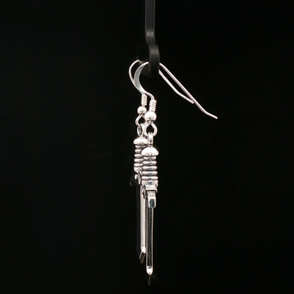 Warrior Clan Dagger Earrings in Sterling Silver by Le Dragon Argenté