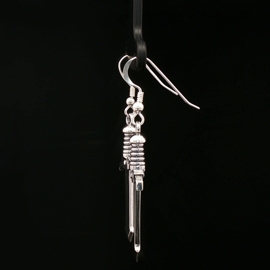 Warrior Clan Dagger Earrings in Sterling Silver by Le Dragon Argenté