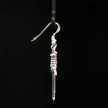 Warrior Clan Dagger Earrings in Sterling Silver by Le Dragon Argenté