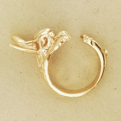 Adjustable bunny rabbit ring by Le Dragon Argenté – cute animal-themed jewellery for nature lovers and whimsical accessory fans.