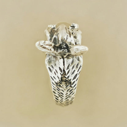 Adjustable bunny rabbit ring by Le Dragon Argenté – cute animal-themed jewellery for nature lovers and whimsical accessory fans.