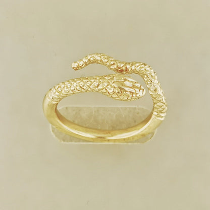 Adjustable Coiled Snake Ring in Sterling Silver or Antique Bronze - Le Dragon Argenté