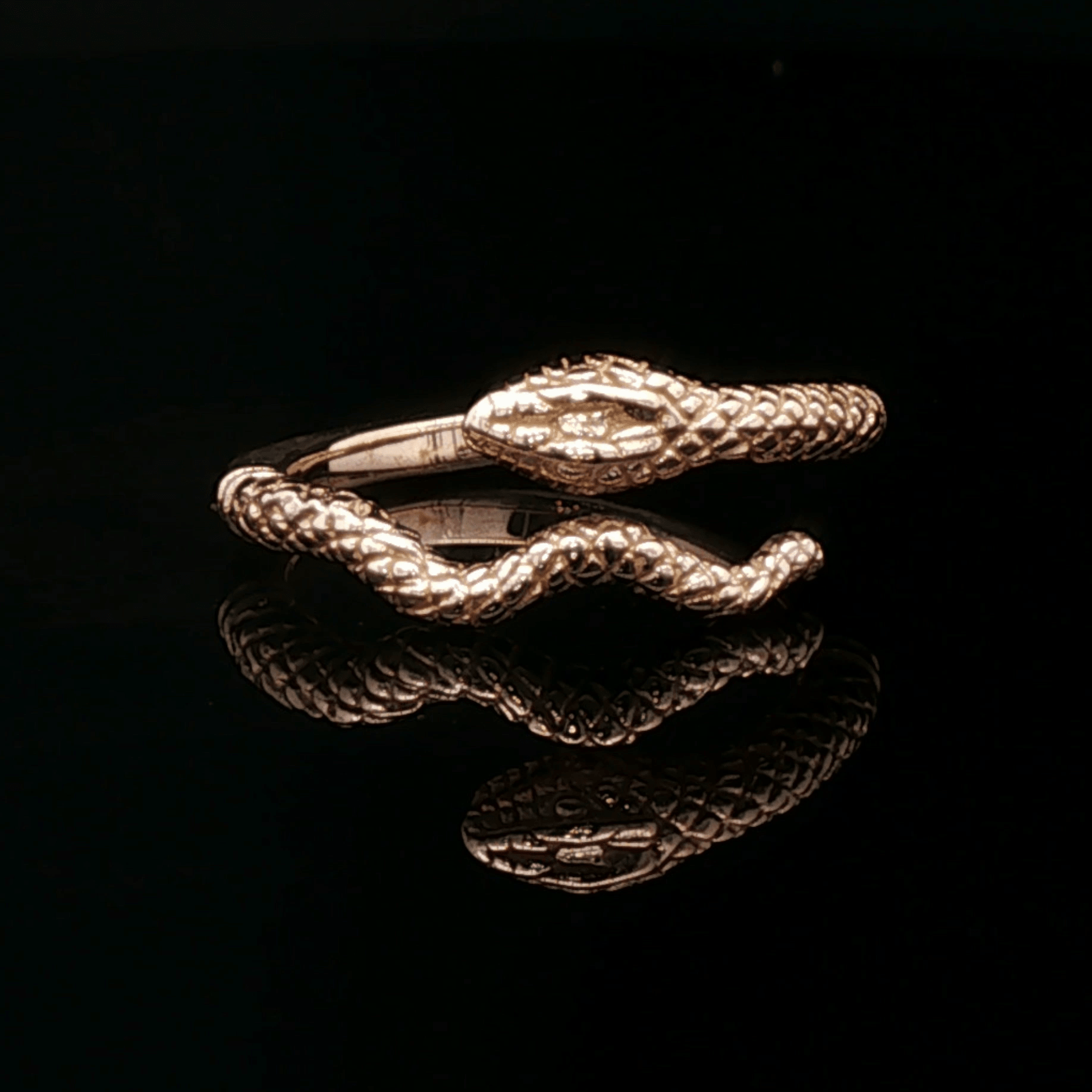 Adjustable Coiled Snake Ring in Antique Bronze - Le Dragon Argenté