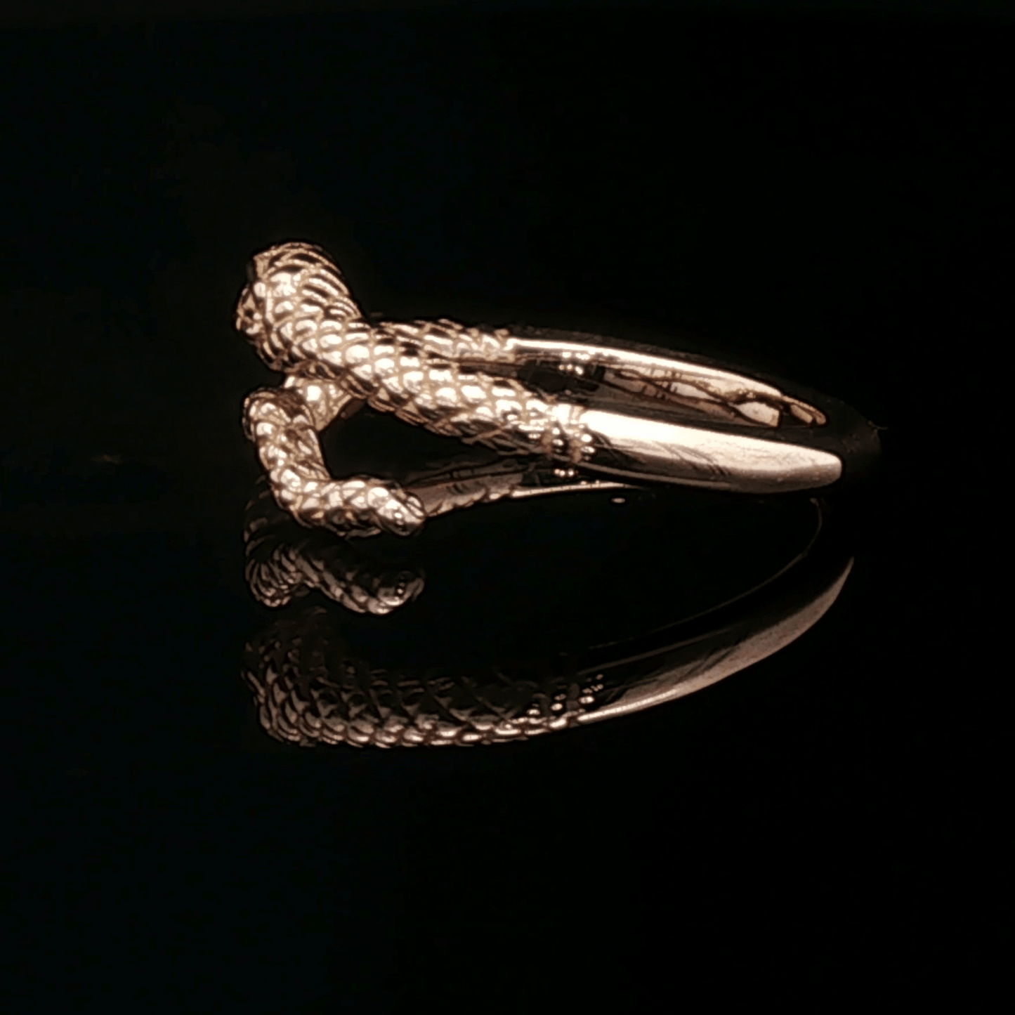 Adjustable Coiled Snake Ring in Antique Bronze - Le Dragon Argenté