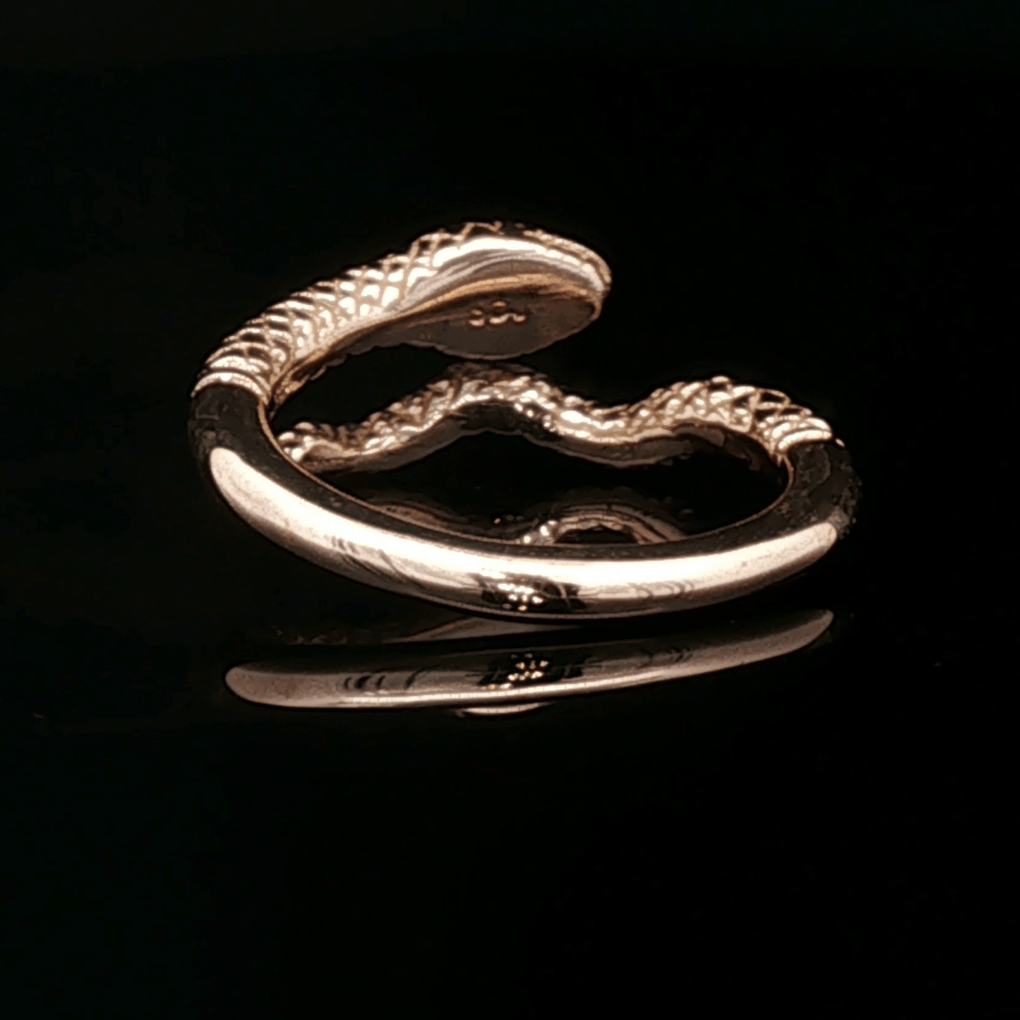 Adjustable Coiled Snake Ring in Antique Bronze - Le Dragon Argenté