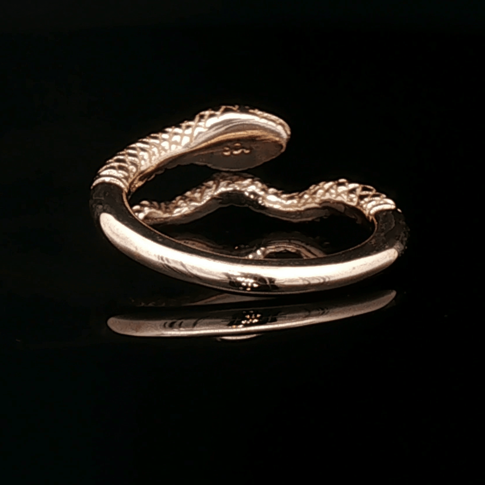Adjustable Coiled Snake Ring in Antique Bronze - Le Dragon Argenté