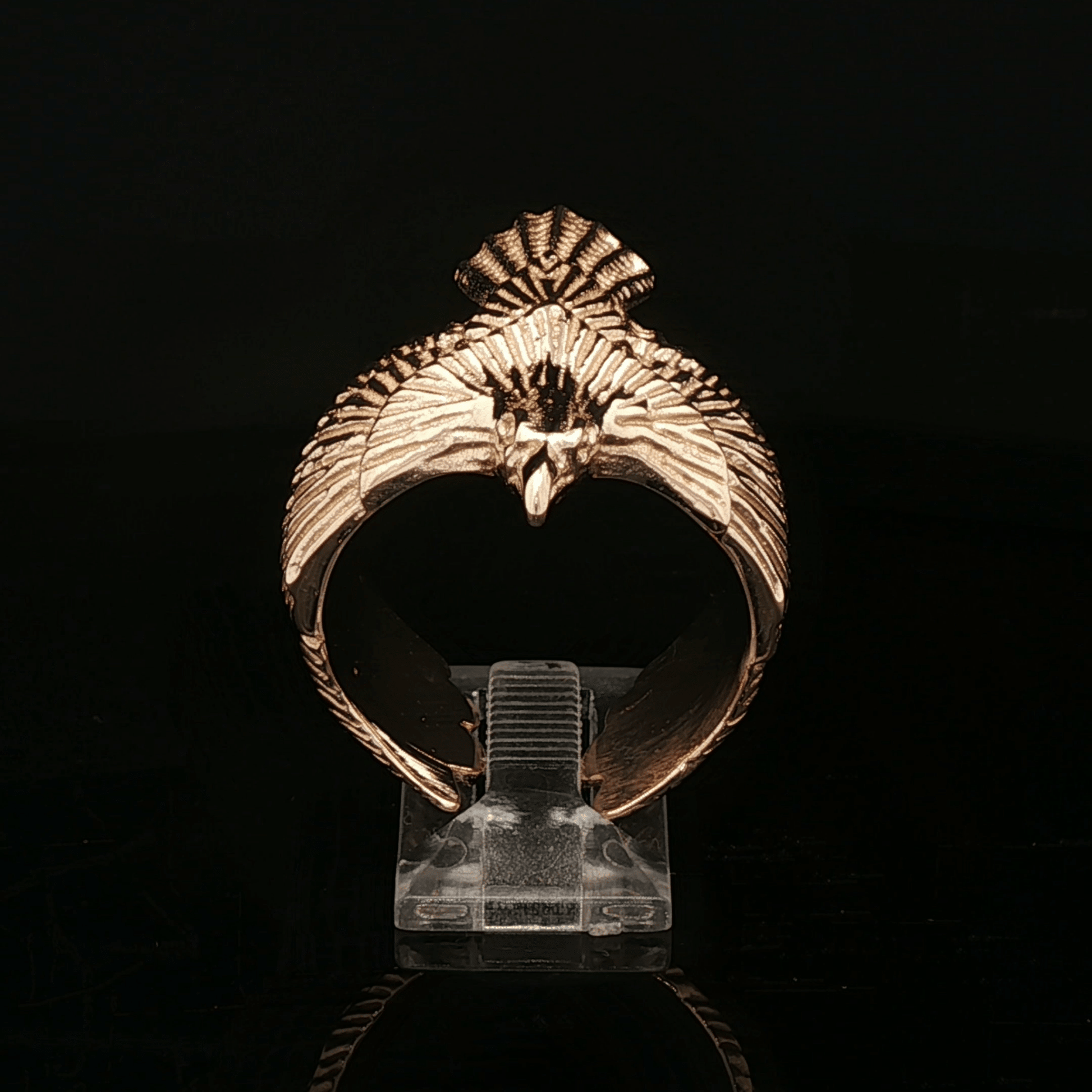Adjustable Eagle Ring in Antique Bronze - Le Dragon Argenté