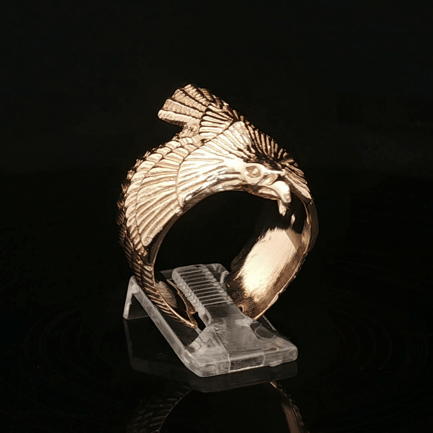 Adjustable Eagle Ring in Antique Bronze - Le Dragon Argenté