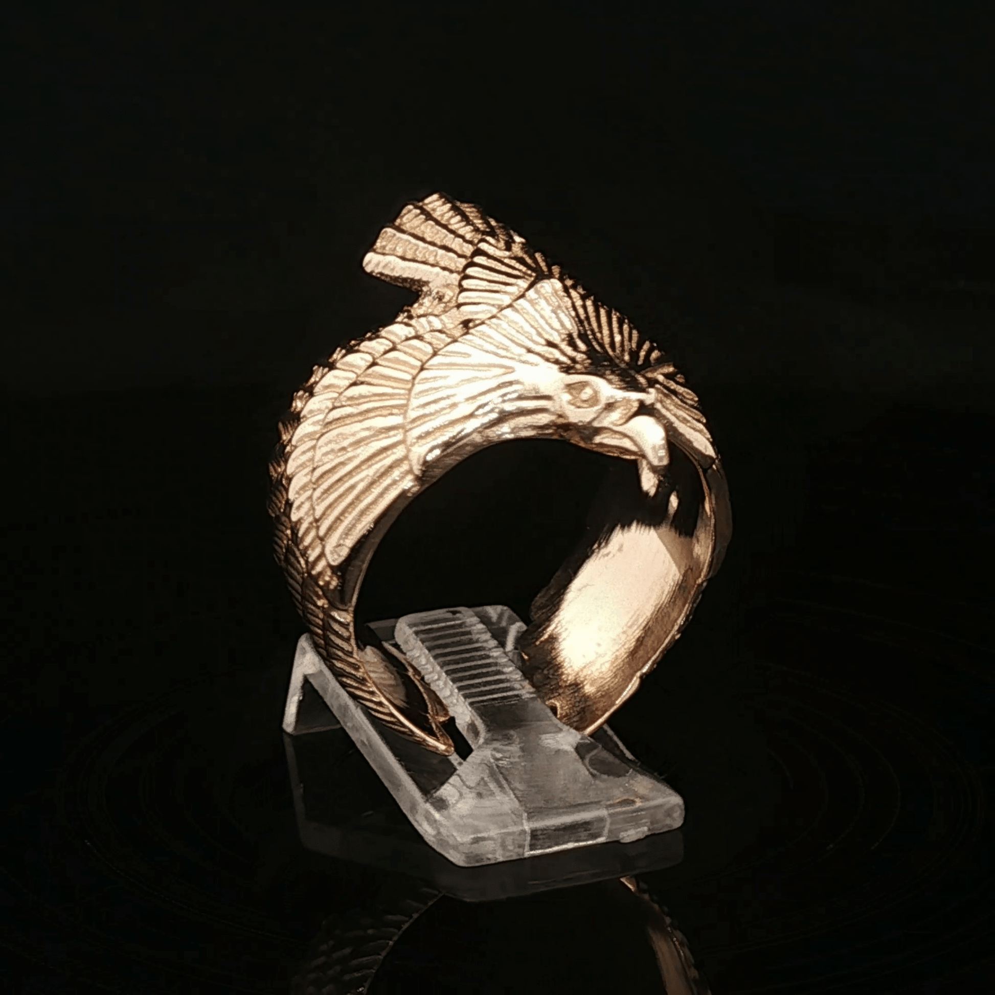 Adjustable Eagle Ring in Antique Bronze - Le Dragon Argenté