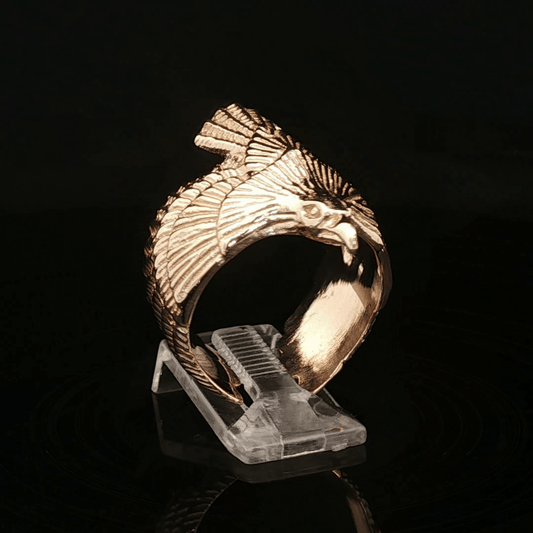 Adjustable Eagle Ring in Antique Bronze - Le Dragon Argenté