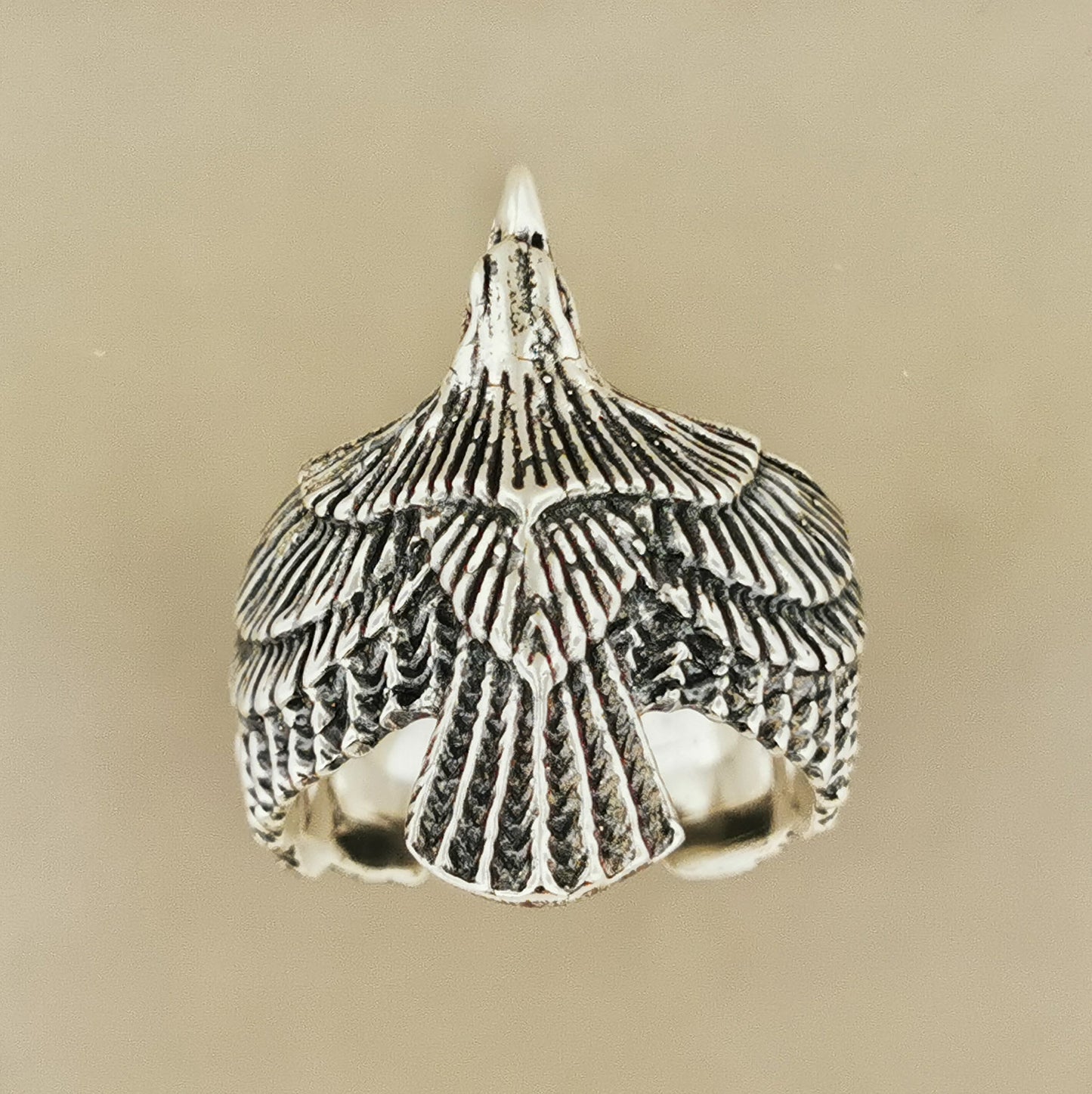 Adjustable Raven Ring in Sterling Silver or Antique Bronze