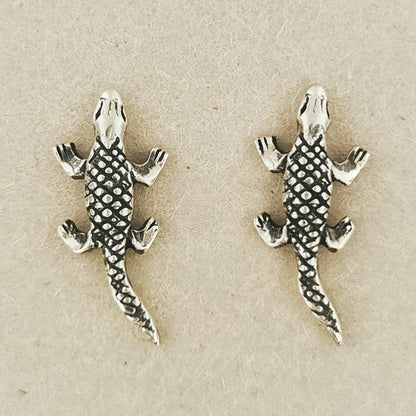 Sterling Silver Alligator Earrings, Silver Alligator Earrings, Silver Alligator Jewelry, Silver Alligator Jewelry, Silver Croc Studs, Silver Croc Jewelry, Silver Crocs Jewelry, Silver Crocs Stud Earrings, Gator Stud Earrings, Gold Gator Earrings