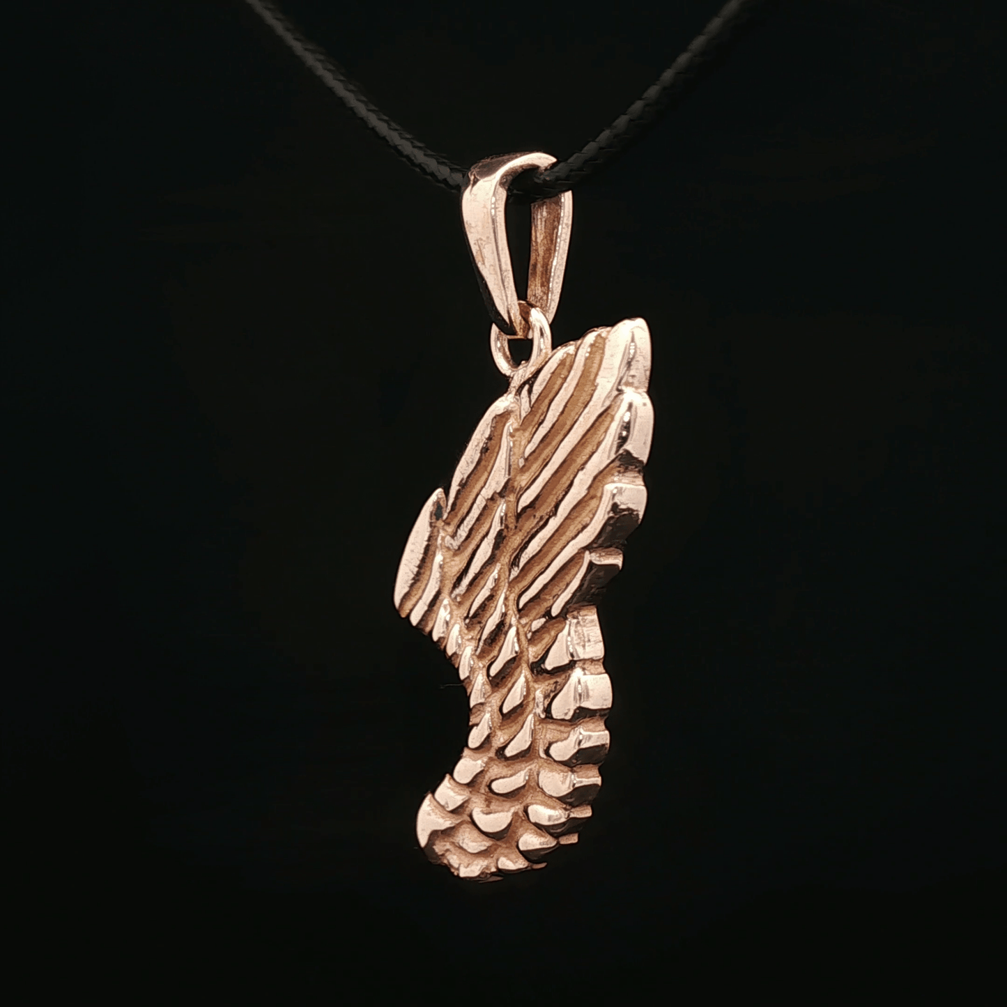 Angel Wing Pendant in Antique Bronze - Le Dragon Argenté - Live Sale - 