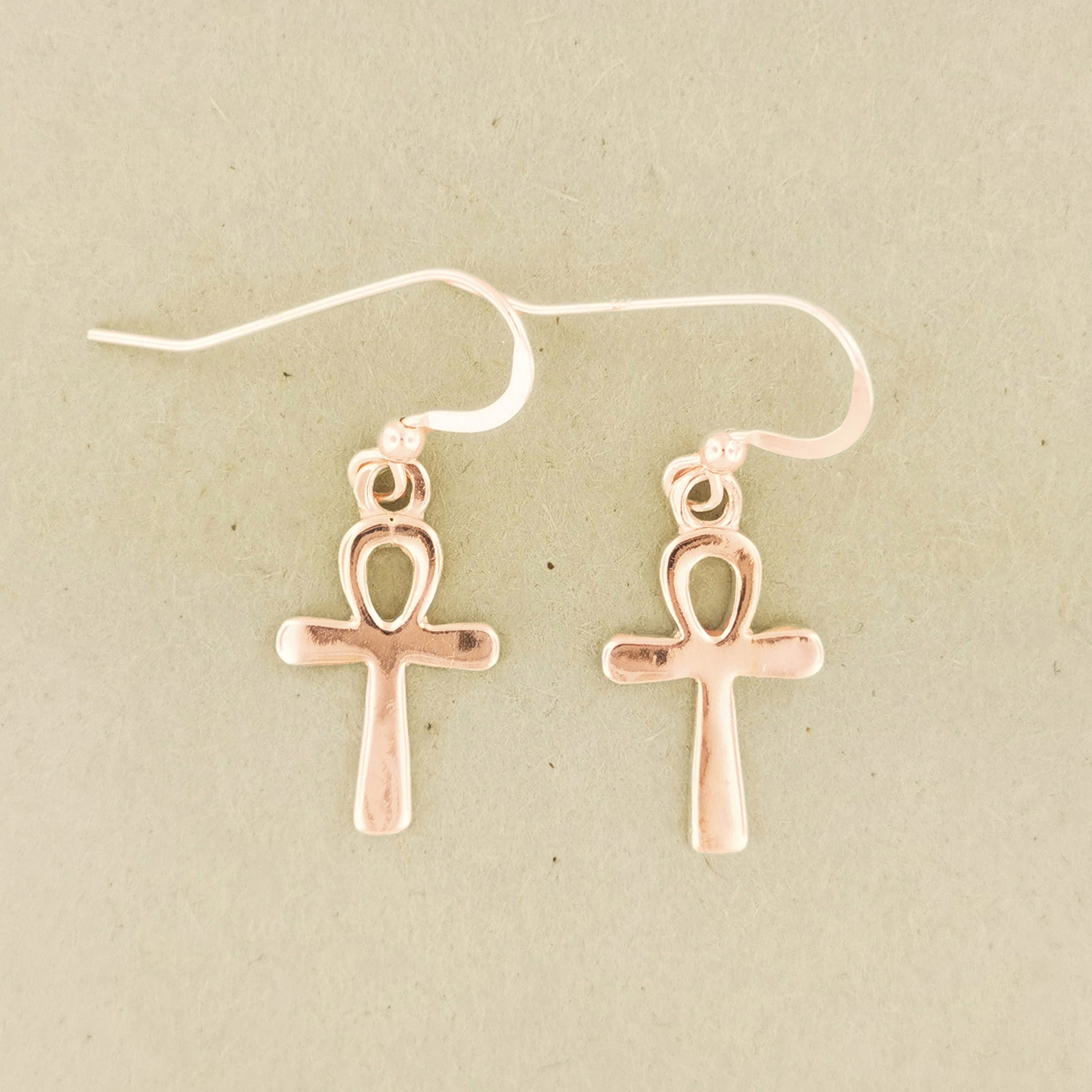 gold ankh charm earrings in pink gold, gold ankh earrings, ankh earrings in gold, ankh earrings, ankh jewelry, ankh jewellery, gold ankh jewelry, gold ankh earrings, gold ankh jewellery, gold egyptian earrings, ancient egyptian earrings, egyptian cross earrings, esoteric earrings, gold ancient egyptian earrings, ancient egyptian earrings in gold, small gold earrings