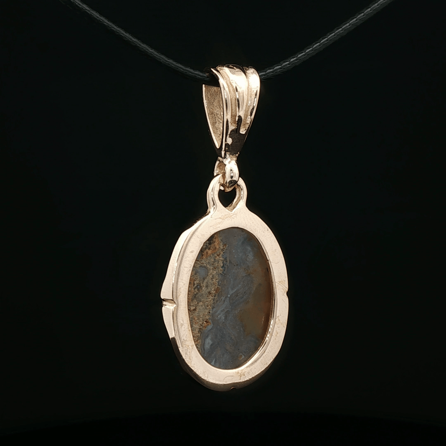 Antique Bronze Gemstone Pendant With Crazy Lace Agate - Le Dragon Argenté - Live Sale - 