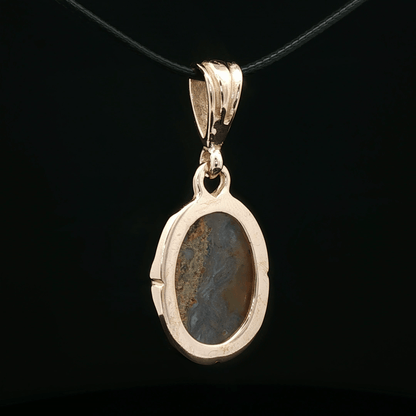 Antique Bronze Gemstone Pendant With Crazy Lace Agate - Le Dragon Argenté - Live Sale - 