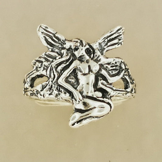 Art Nouveau Fairy Ring in Sterling Silver or Antique Bronze - Le Dragon Argenté