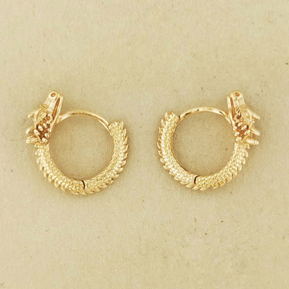 Asian Dragon Hoop Earrings - Le Dragon Argenté