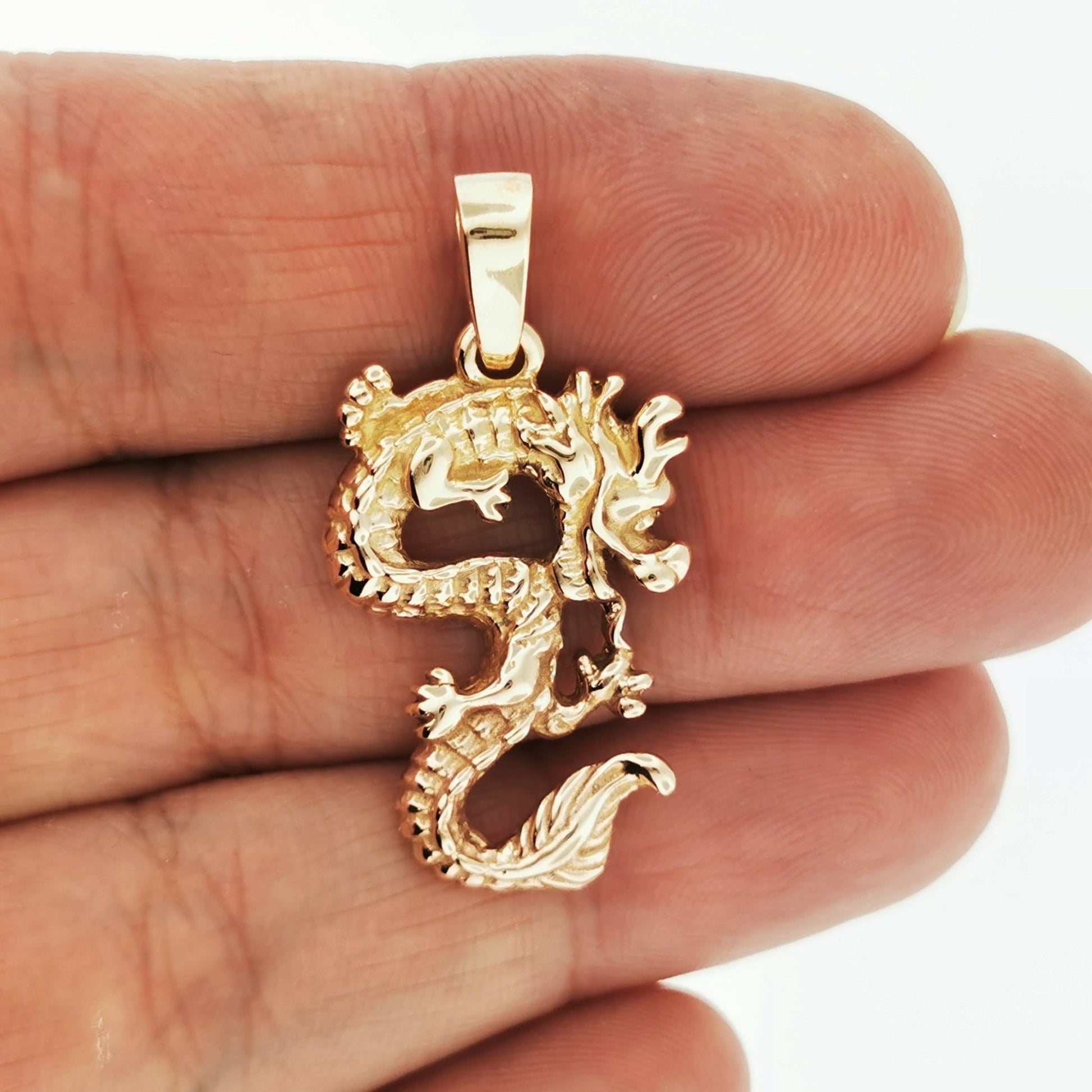 Asian Dragon Pendant In Sterling Silver or Antique Bronze - Le Dragon Argenté