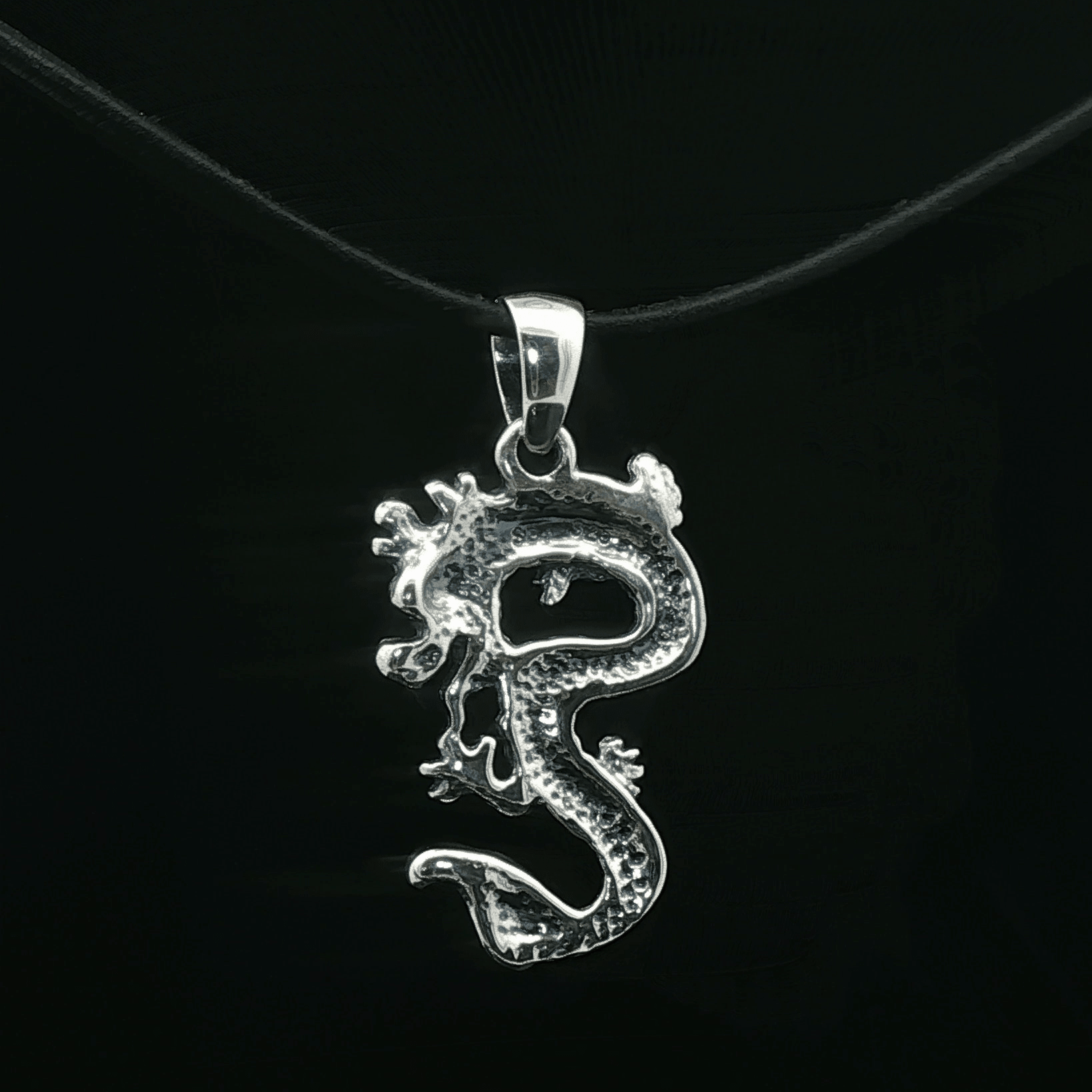 Asian Dragon Pendant In Sterling Silver - Le Dragon Argenté