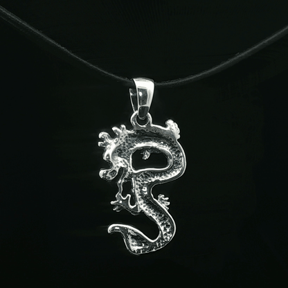 Asian Dragon Pendant In Sterling Silver - Le Dragon Argenté