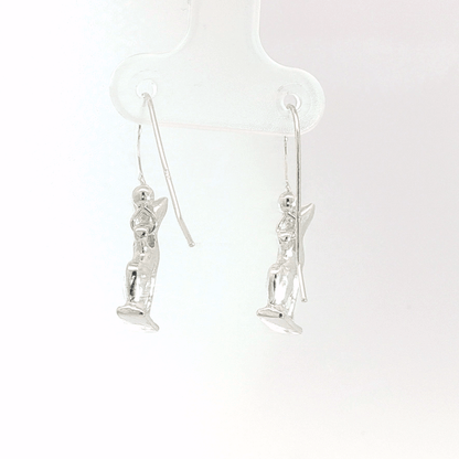 Handcrafted Bastet Cat Charm Earrings in sterling silver, antique bronze, or stainless steel by Le Dragon Argenté. Inspired by the Egyptian goddess Bastet, symbol of protection, joy, and feminine strength. These detailed feline earrings are perfect for mythology lovers, cat enthusiasts, and fans of Egyptian-inspired jewelry with spiritual meaning.