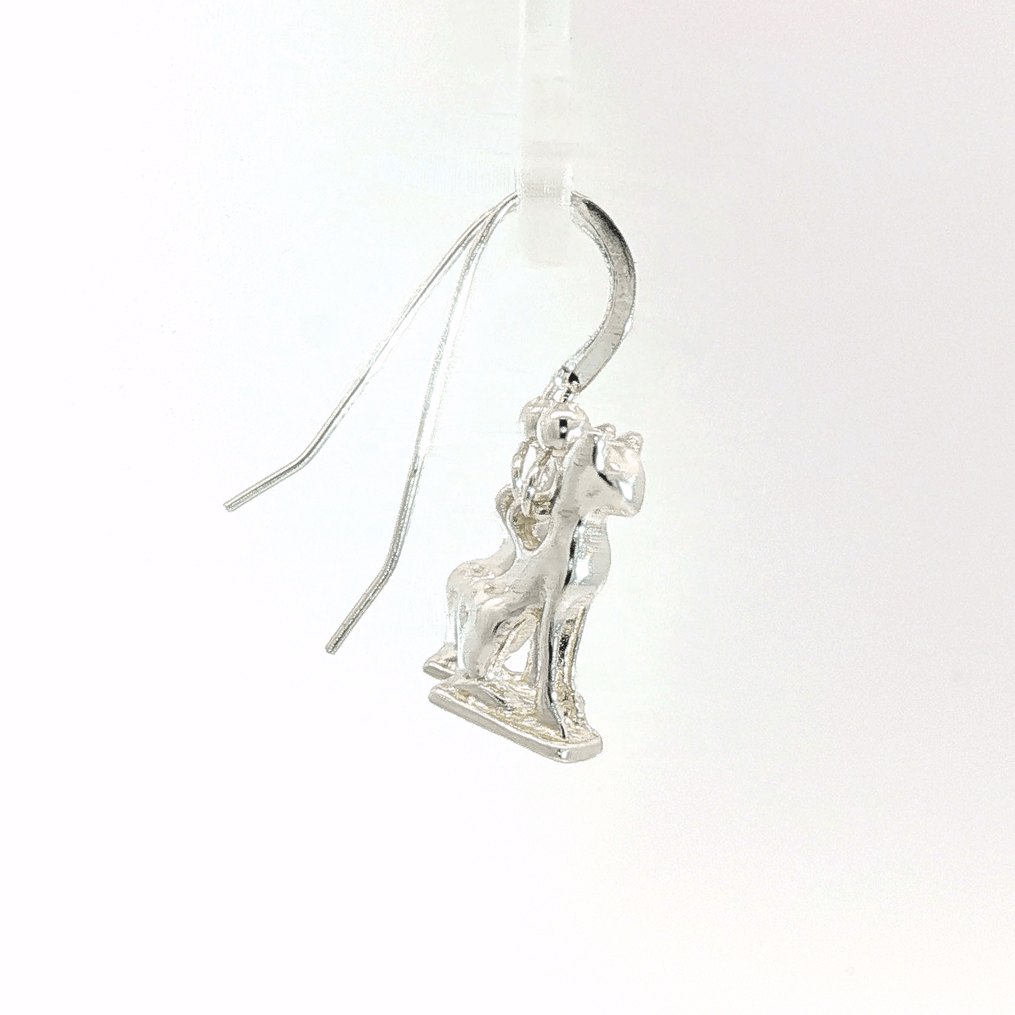 Handcrafted Bastet Cat Charm Earrings in sterling silver, antique bronze, or stainless steel by Le Dragon Argenté. Inspired by the Egyptian goddess Bastet, symbol of protection, joy, and feminine strength. These detailed feline earrings are perfect for mythology lovers, cat enthusiasts, and fans of Egyptian-inspired jewelry with spiritual meaning.