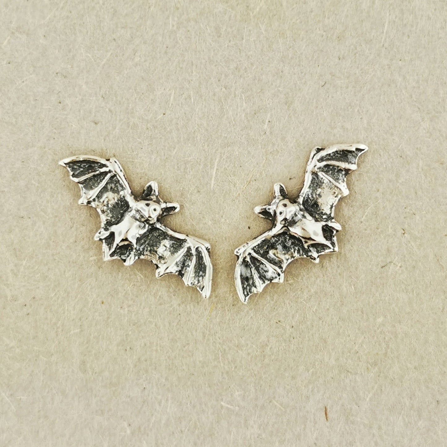 Bat Stud Earrings in Sterling Silver - Le Dragon Argenté