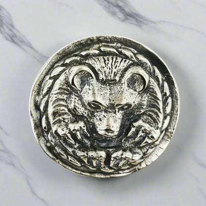 Bear Medallion Pendant in Sterling Silver, Bronze or Stainless Steel - Le Dragon Argenté - animal jewelry - animal pendant - Animal Totem