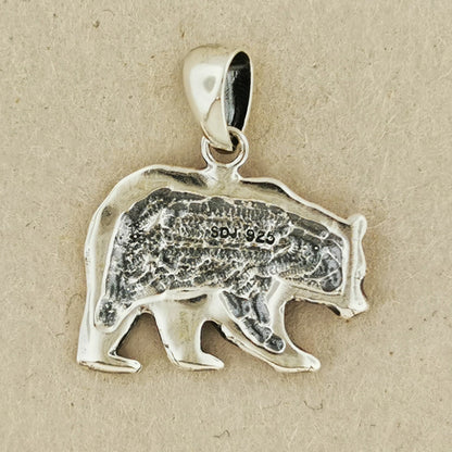 Bear Charm Pendant in 925 Silver, Grizzly Bear Pendant Charm Necklace, Bear Totem Pendant, Silver Bear Pendant, Bear Jewelry In Sterling Silver, Bear Totem Pendant, Silver Animal Pendants, Silver Bear Charm Pendant, Silver Bear Necklace
