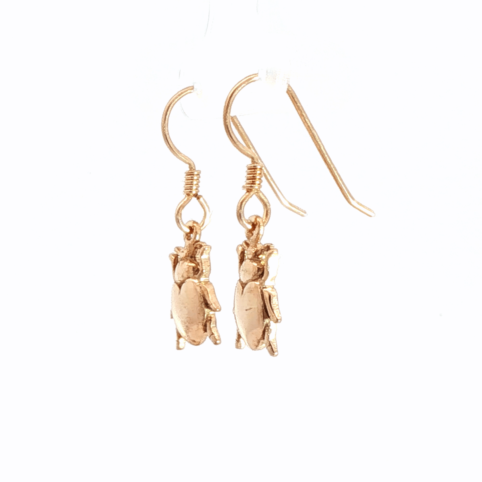 Beetle charm earrings nature inspired insect jewellery - Le Dragon Argenté